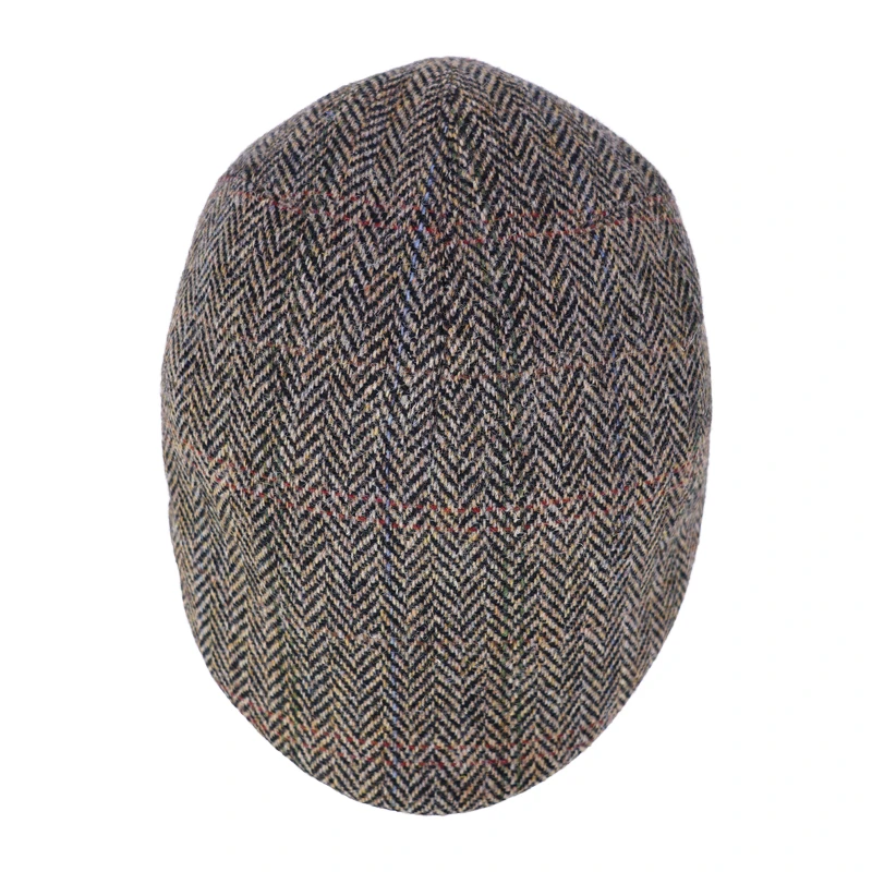 Wellington Flatcap Henry | Tweed Camel Zwart Geruit | www.pietkoopmans.nl