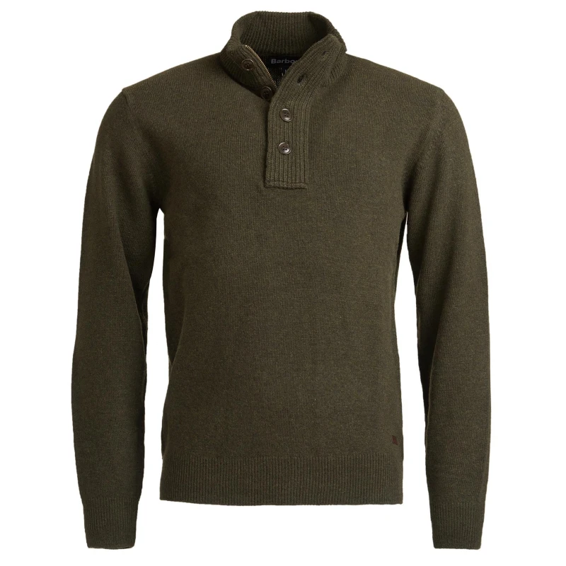 Barbour Lamswol Troye Trui | Mosgroen | www.pietkoopmans.nl