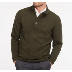 Barbour Lamswol Troye Trui | Mosgroen