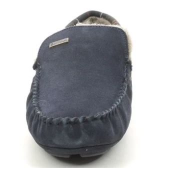 Barbour Luxe Pantoffel Monty  | Suede Navy | www.pietkoopmans.nl