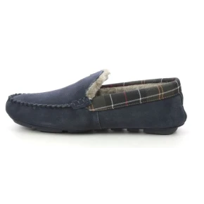 Barbour Luxe Pantoffel Monty  | Suede Navy | www.pietkoopmans.nl