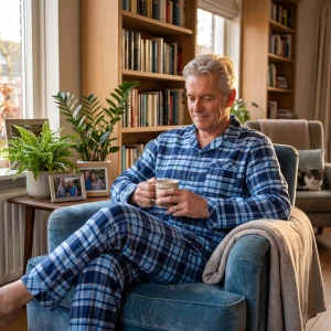 Cyberjammies Herenpyjama Flanel | Blauw Geruit