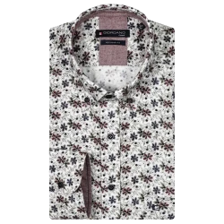 Giordano Soft Flanel Overhemd | Bordo Gebloemd
