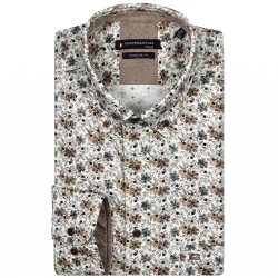 Giordano Soft Flanel Overhemd | Camel Gebloemd