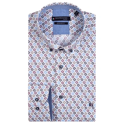 Giordano Overhemd | Wit Multi Print | www.pietkoopmans.nl