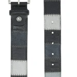 Lindenmann Lederen Patchwork Riem | Zwart Antraciet| www.pietkoopmans.nl