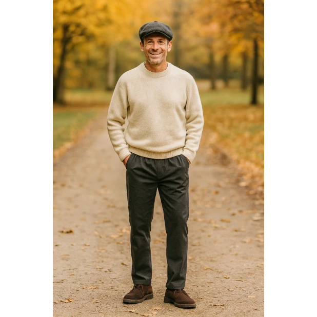 Piet Elastische Taille Broek | Gennep Antraciet | www.pietkoopmans.nl