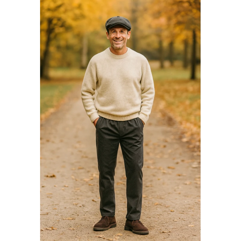 Piet Elastische Taille Broek | Gennep Antraciet | www.pietkoopmans.nl