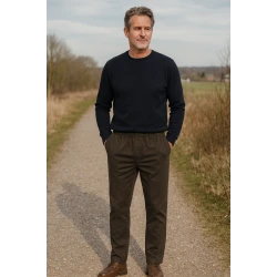 Piet Elastische Taille Broek | Gennep Bruin