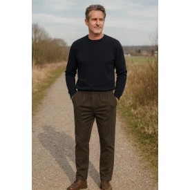 Piet Elastische Taille Broek | Gennep Bruin