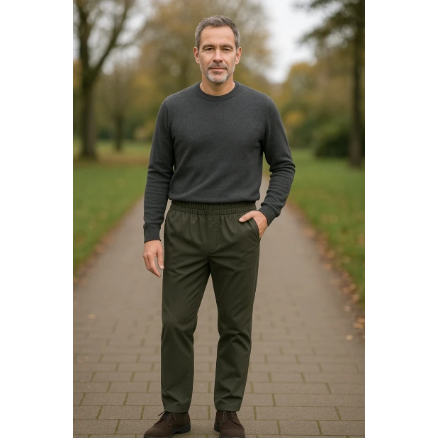 Piet Elastische Taille Broek | Gennep Groen | www.pietkoopmans.nl