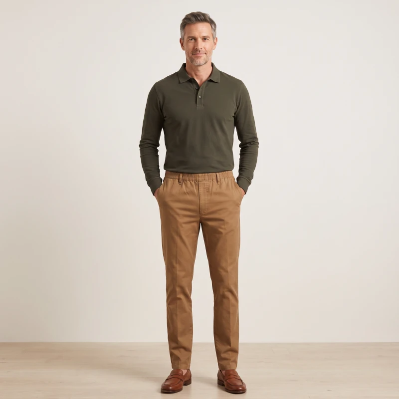 Elastische Taille Broek Amberg Winter | Camel | www.pietkoopmans.nl