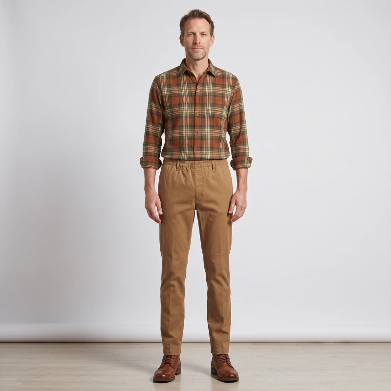 Lange Elastische Taille Broek Amberg Winter | Camel | www.pietkoopmans.nl