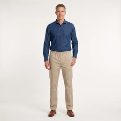 Lange Elastische Taille Broek Amberg Winter | Beige