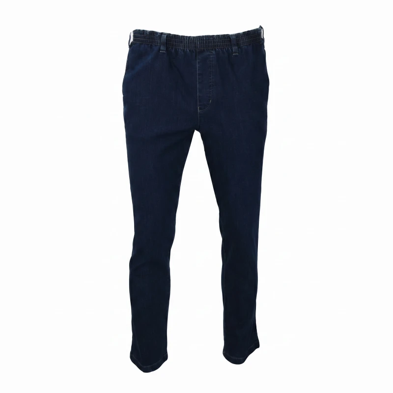 Jeans met elastische Taille | Denim Rondom Lang | www.pietkoopmans.nl