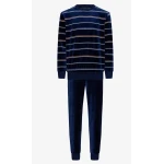 Pastunette Velours Pyjama | Blauw Gestreept | www.pietkoopmans.nl