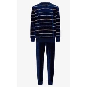 Pastunette Velours Pyjama | Blauw Gestreept