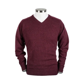 Baileys Pullover Lamswol | Bordeaux Gemeleerd