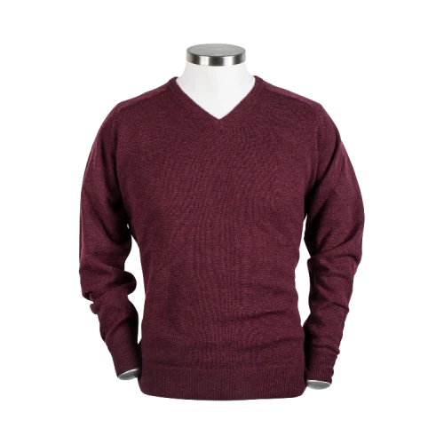 Baileys Pullover Lamswol | Bordo Gemeleerd