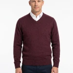 Baileys Pullover Lamswol | Bordo Gemeleerd