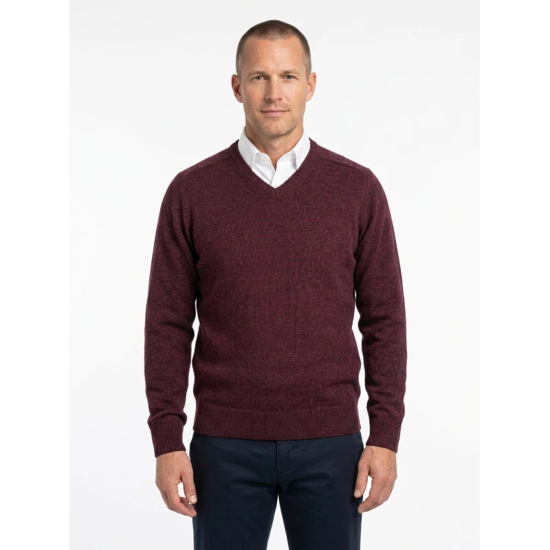 Baileys Pullover Lamswol | Bordo Gemeleerd
