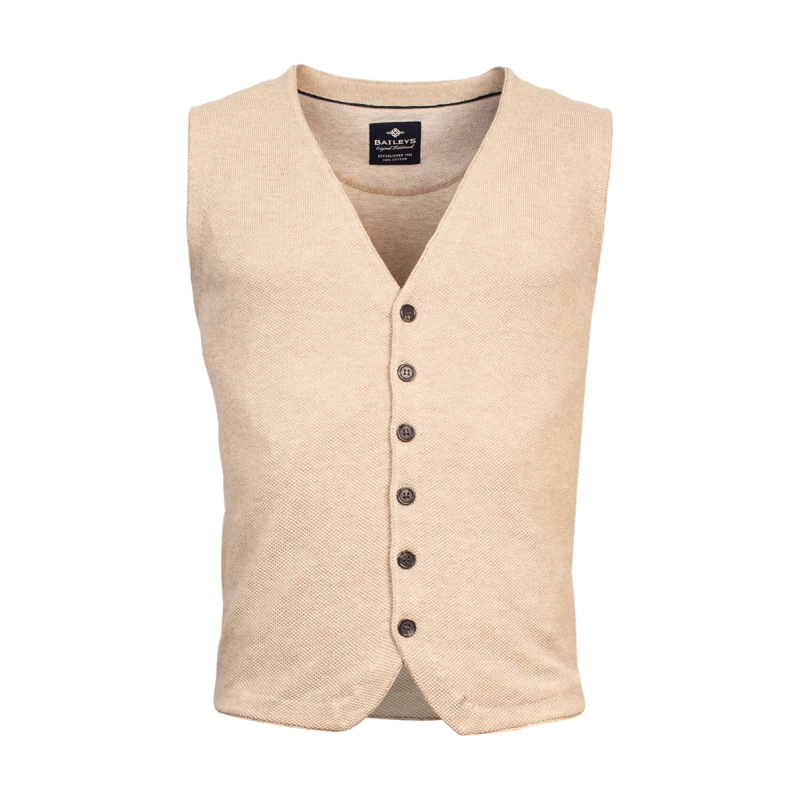 Baileys Tricot Gilet | Beige | www.pietkoopmans.nl