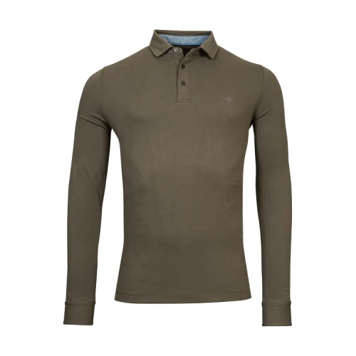 Baileys Polo Lange Mouw | Khaki | www.pietkoopmans.nl