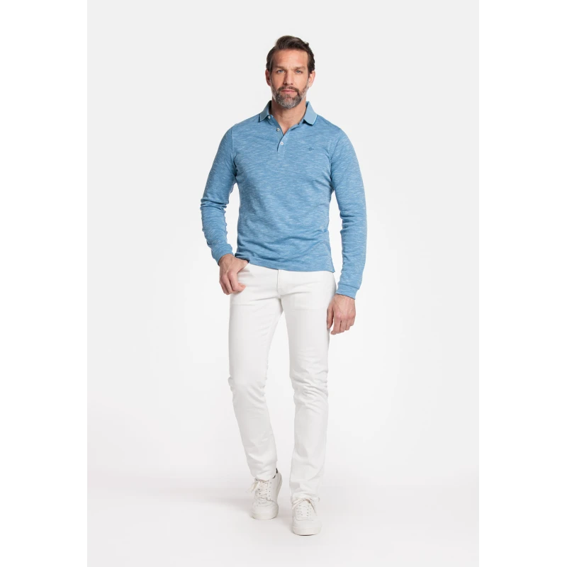 Baileys Polo Lange Mouw | Blue | www.pietkoopmans.nl