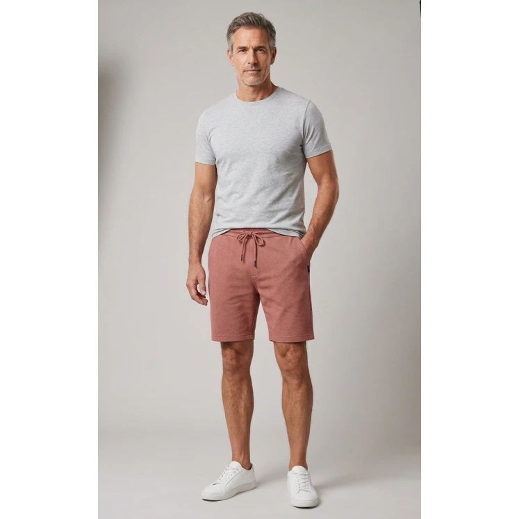 Baileys Korte Sweat Broek  | Lichtrood | www.pietkoopmans.nl