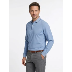 Baileys Polo Lange Mouw | Blauw Melange