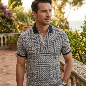 Baileys Polo Korte Mouw | Indigo Print