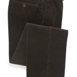 Katoenen Brede Rib Broek | Olijf Groen
