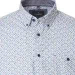 Casamoda Overhemd | Creme Met Blauwgrijs Print| www.pietkoopmans.nl