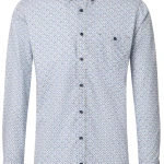 Casamoda Overhemd | Creme Met Blauwgrijs Print| www.pietkoopmans.nl