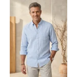 Casamoda Linnen Zomer Shirt | Lichtblauw | www.pietkoopmans.nl