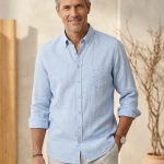 Casamoda Linnen Zomer Shirt | Lichtblauw | www.pietkoopmans.nl