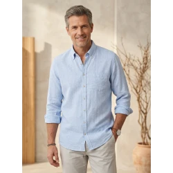 Casamoda Linnen Zomer Shirt | Lichtblauw