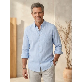 Casamoda Linnen Zomer Shirt | Lichtblauw