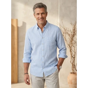 Casamoda Linnen Zomer Shirt | Lichtblauw