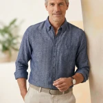 Casamoda Linnen Zomer Shirt | Navy | www.pietkoopmans.nl