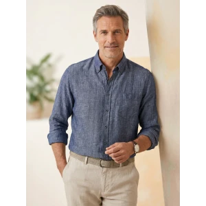Casamoda Linnen Zomer Shirt | Navy