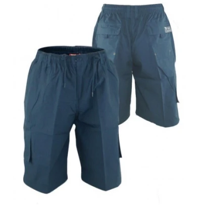 Elastische taille korte broek met trekkoord | Blauw