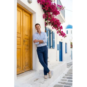 Elastische Taille Broek  | Meppel Donkerblauw