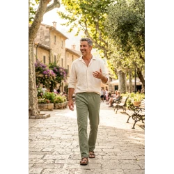 Elastische Taille Broek  | Meppel Olijf