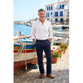 Elastische Taille Broek  | Meppel Navy