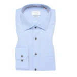 Eterna Effen Overhemd | Blauw | www.pietkoopmans.nl