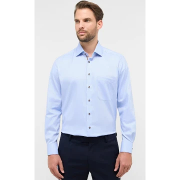 Eterna Effen Overhemd | Blauw | www.pietkoopmans.nl