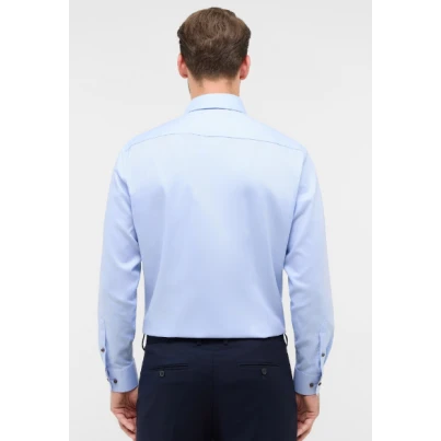 Eterna Effen Overhemd | Blauw | www.pietkoopmans.nl