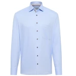 Eterna Effen Overhemd | Blauw | www.pietkoopmans.nl