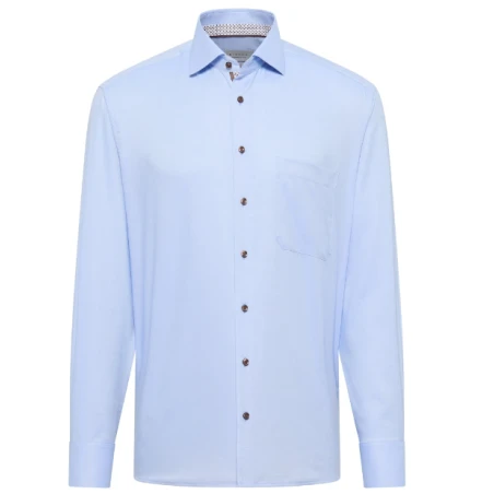 Eterna Effen Overhemd | Blauw | www.pietkoopmans.nl